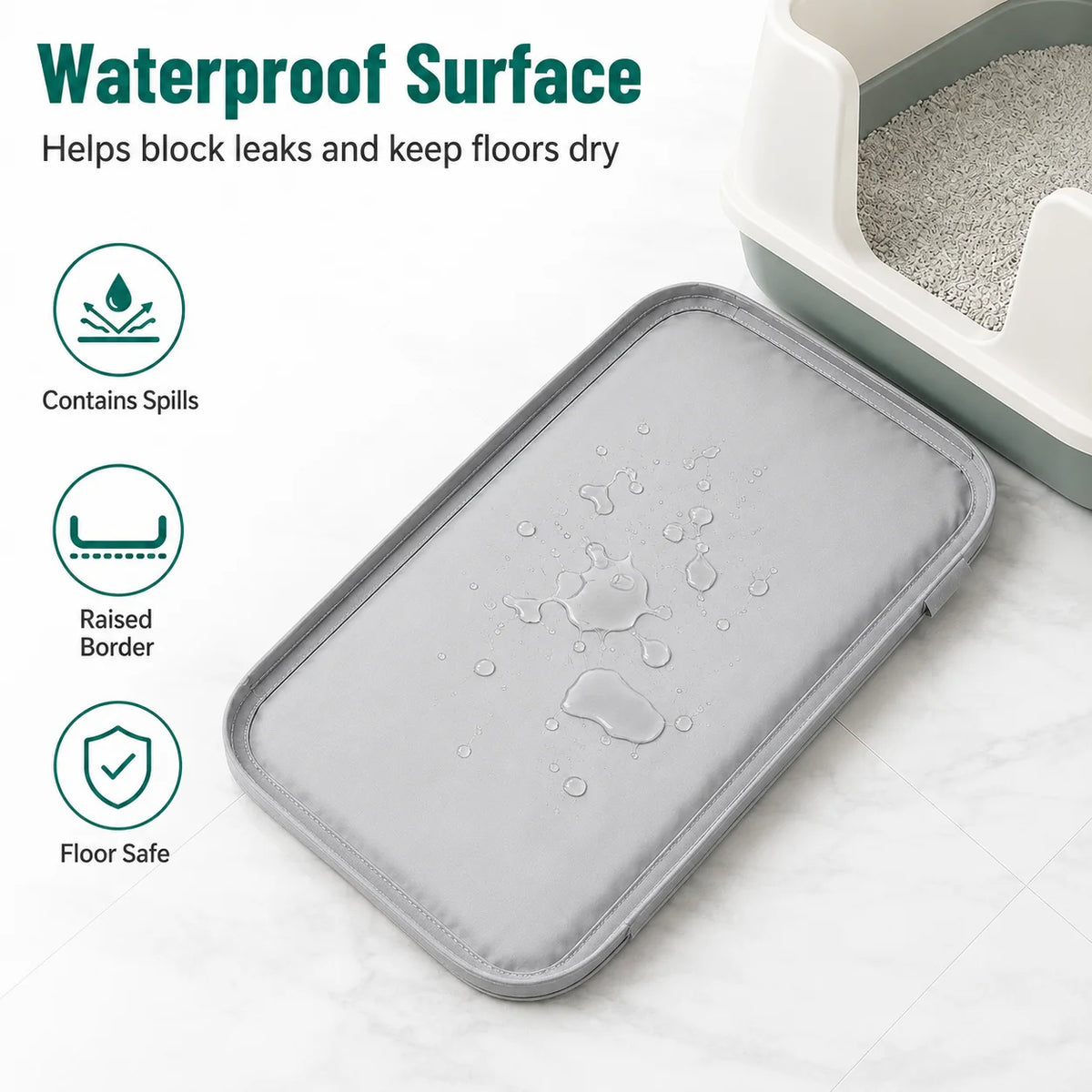 Heavy Duty Non Slip Washable Cat Litter Trapping Floor Mat