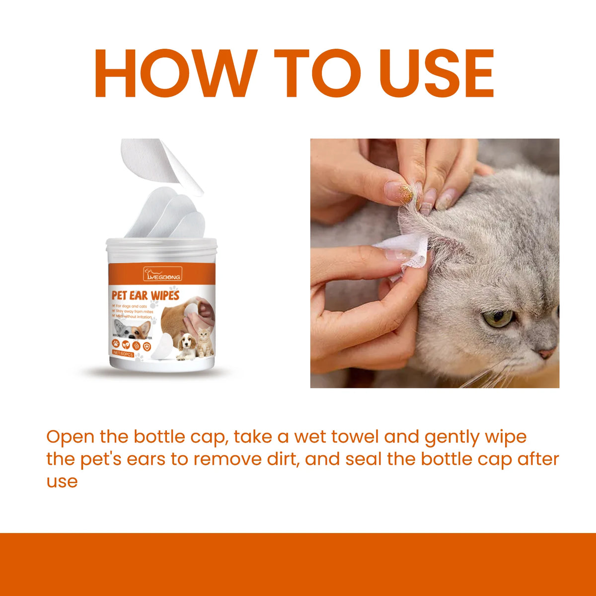Yegbong Gentle Ear Cleaning Wipes For Dogs And Cats