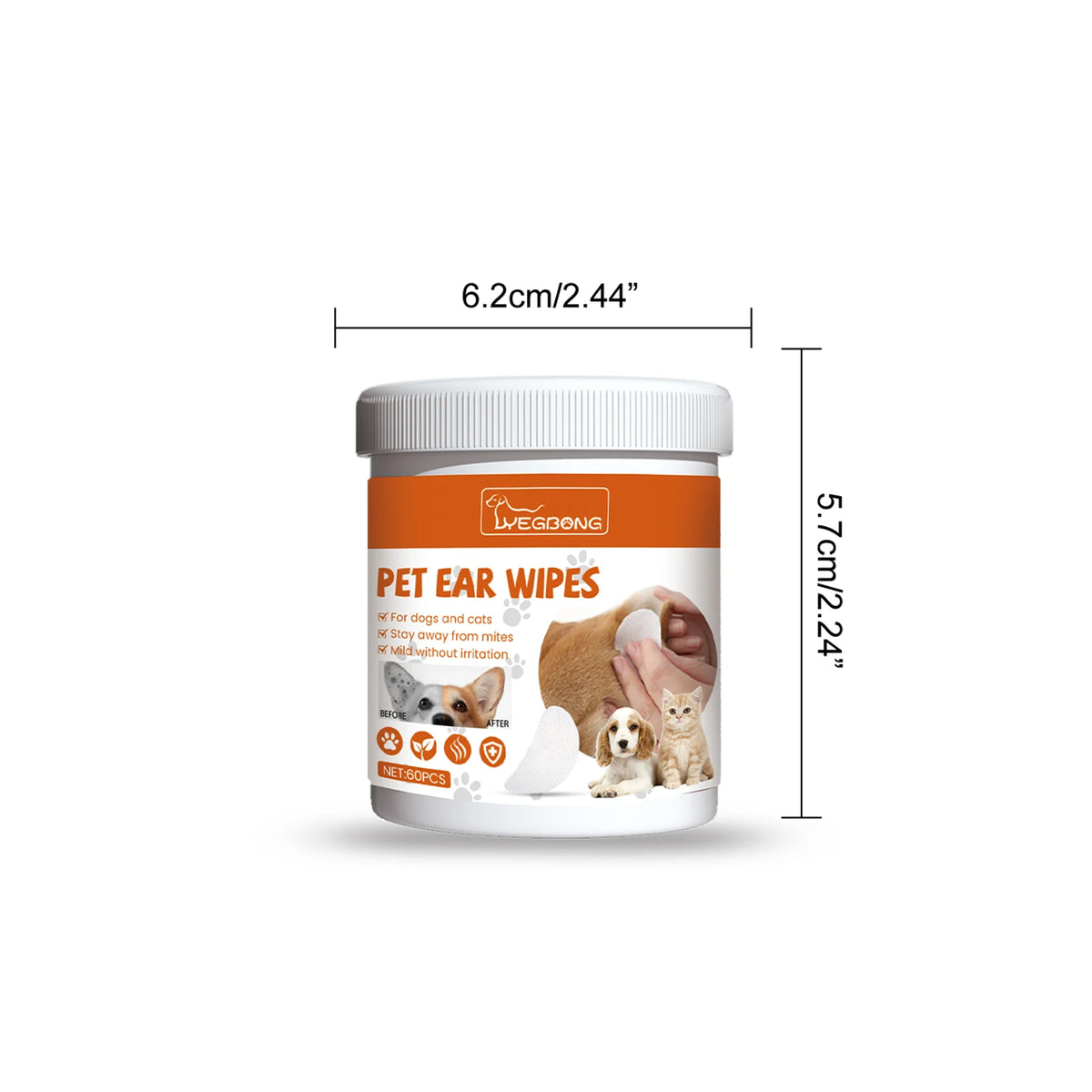 Yegbong Gentle Ear Cleaning Wipes For Dogs And Cats
