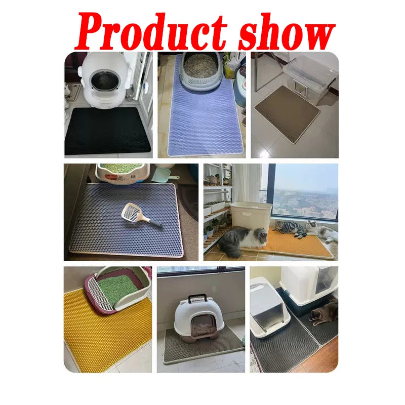 Premium Waterproof Cat Litter Mat With Non Slip Double Layer
