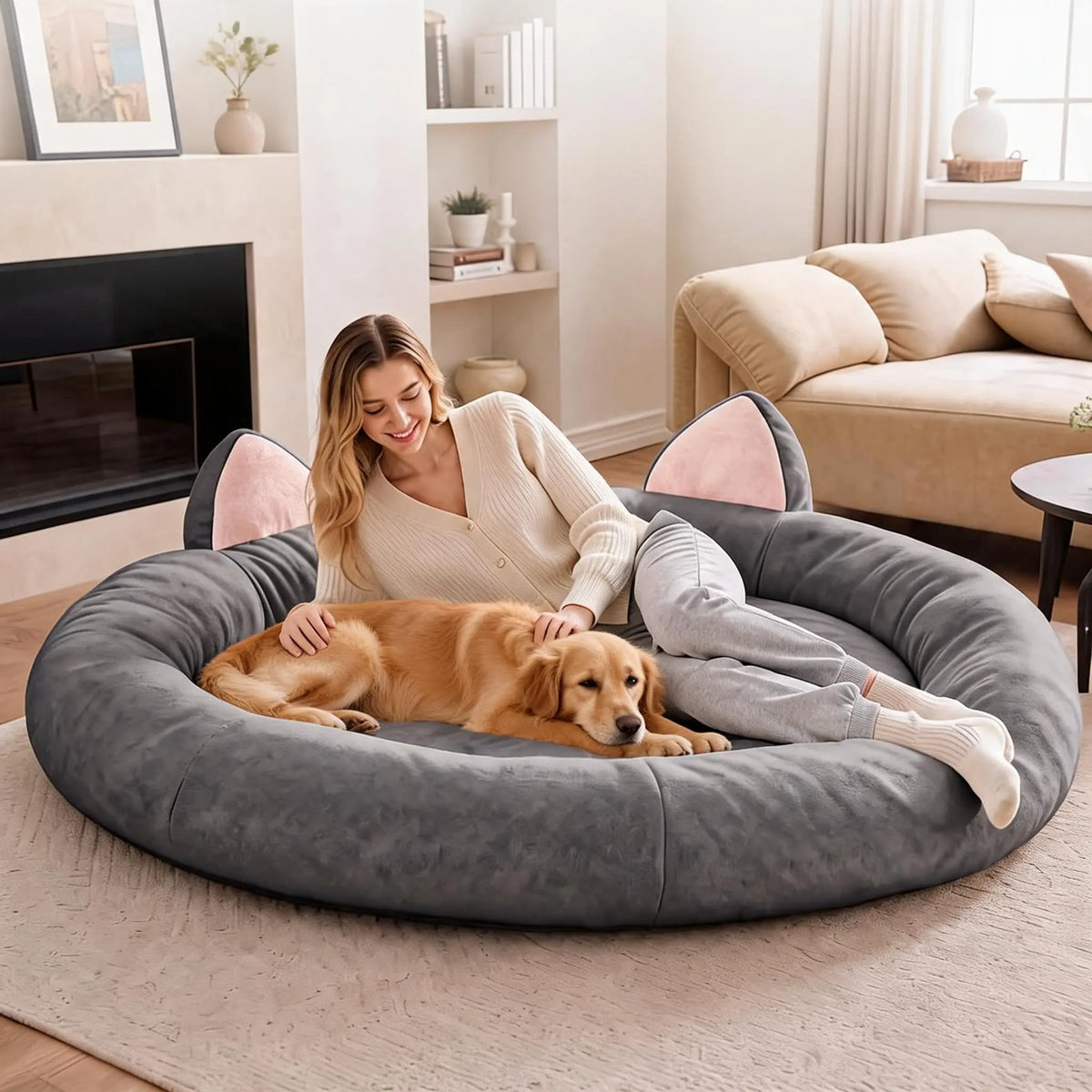 HiMISS Orthopedic Memory Foam Dog Bed With Washable Waterproof Cover
