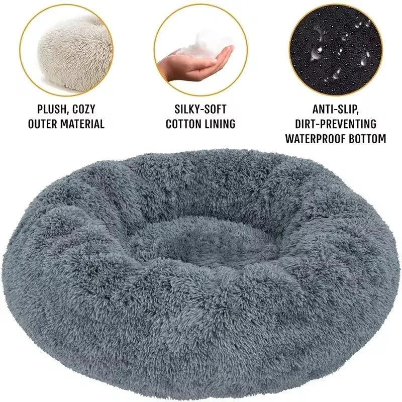 Cozy Round Pet Bed For Dogs And Cats Soft Washable