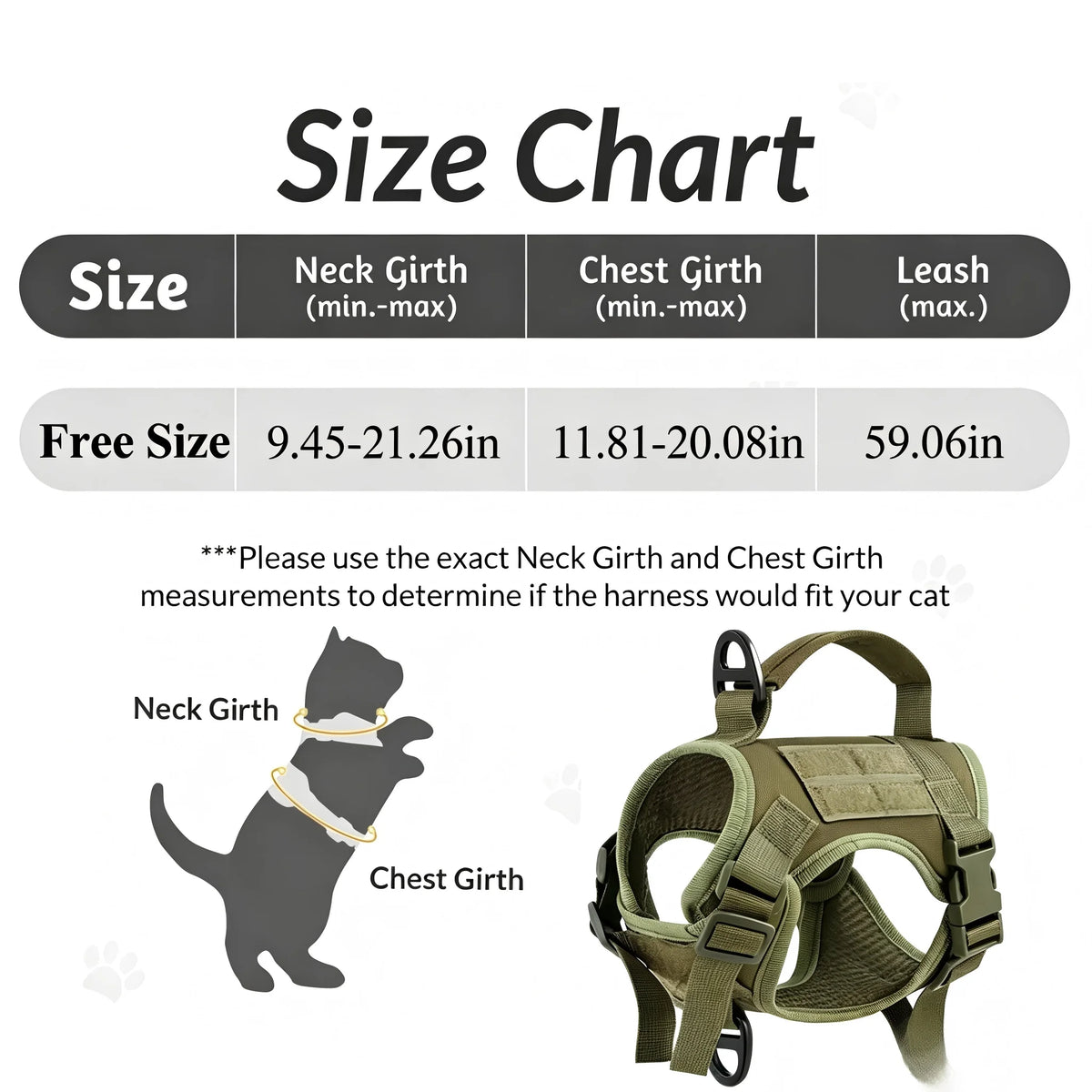 Adjustable Tactical Cat Harness With Leash And Top Carry Handle