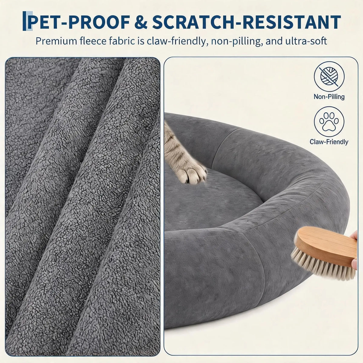HiMISS Orthopedic Memory Foam Dog Bed With Washable Waterproof Cover