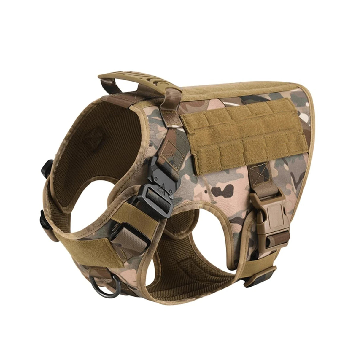 PETRAVEL Tactical Dog Harness Collar And Leash With Molle Pouches