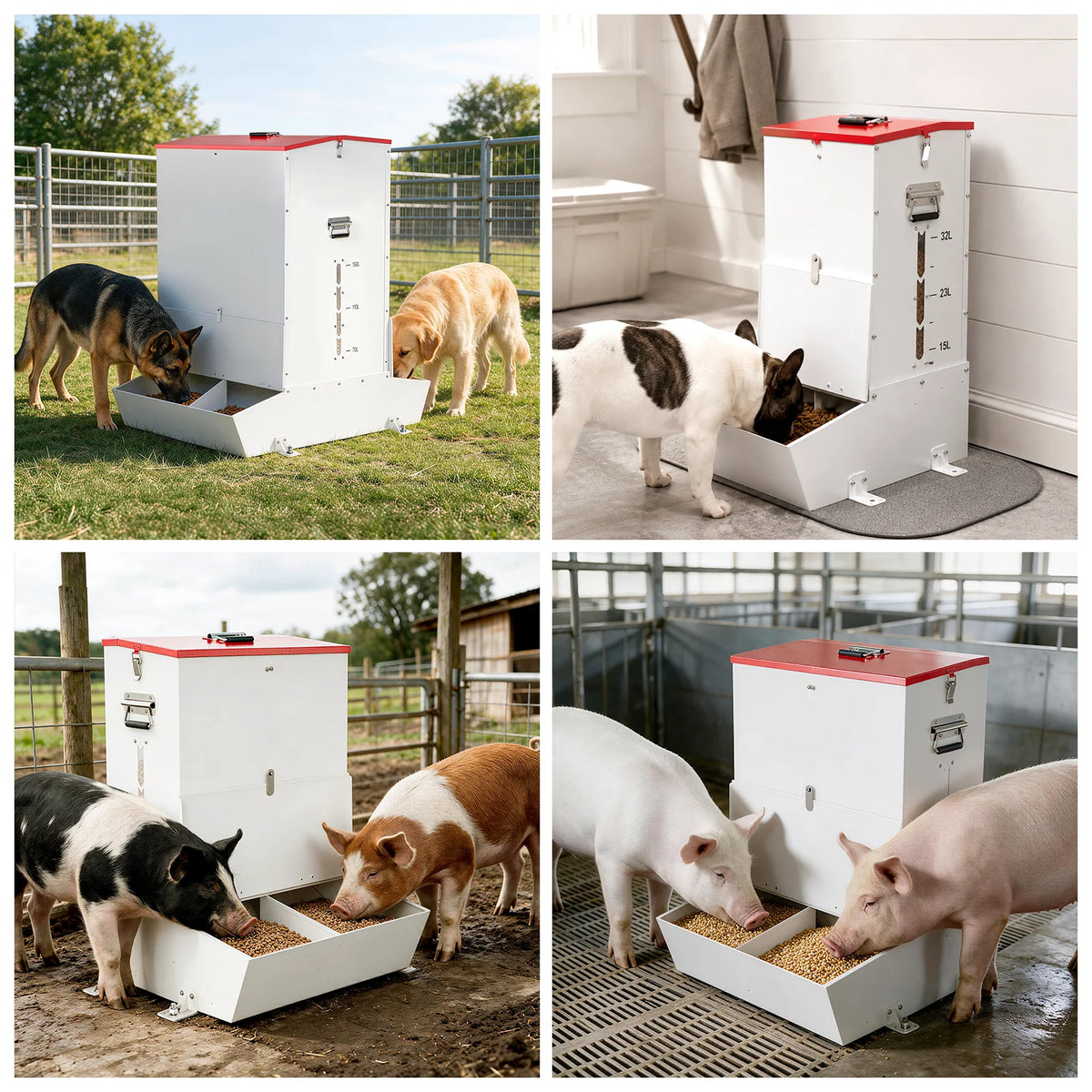 Automatic Lockable Stainless Steel Gravity Feeder for Farm Animals