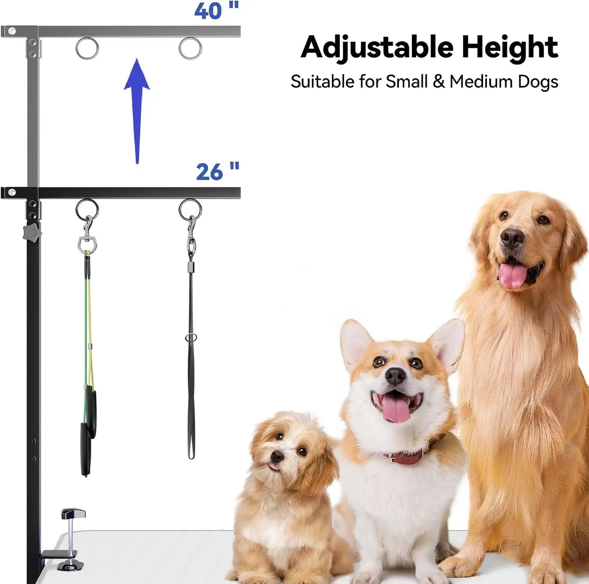 Adjustable Pet Dog Grooming Hammock With Table Clamp Arm