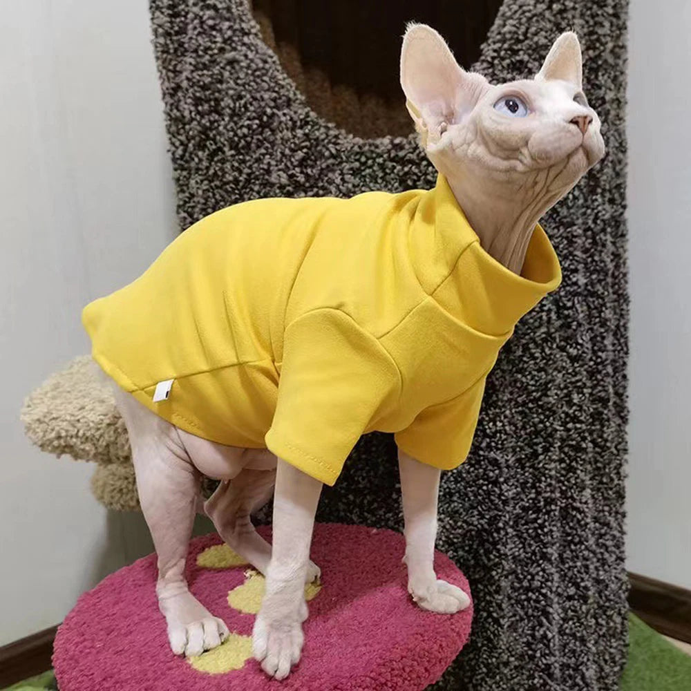 XLeiPet Sphynx Turtleneck Fleece Cat Sweater for Warmth and Comfort