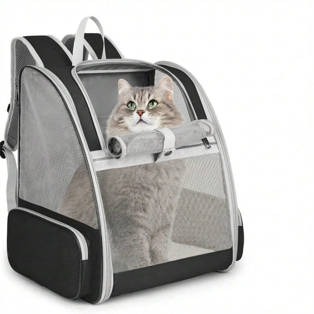 Breathable Mesh Pet Carrier Backpack for Cats and Dogs