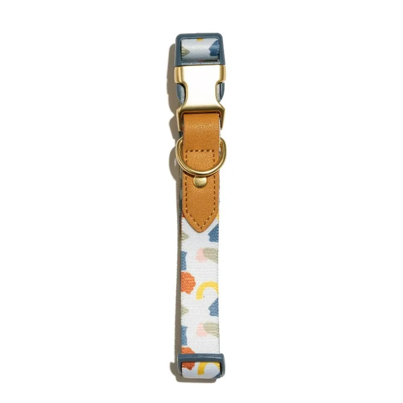 Adjustable Fashion Dog Collar With Abstract Shapes Print