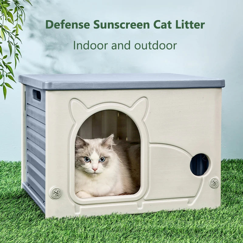 Rainproof Outdoor Cat House And Cozy Shelter For Small Pets