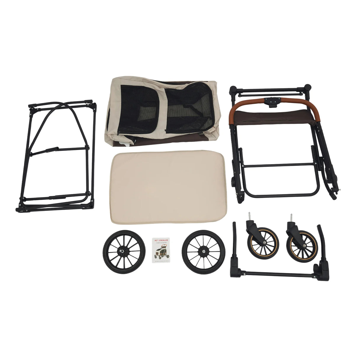 Foldable Stroller with Detachable Cabin for Medium to Large Dogs