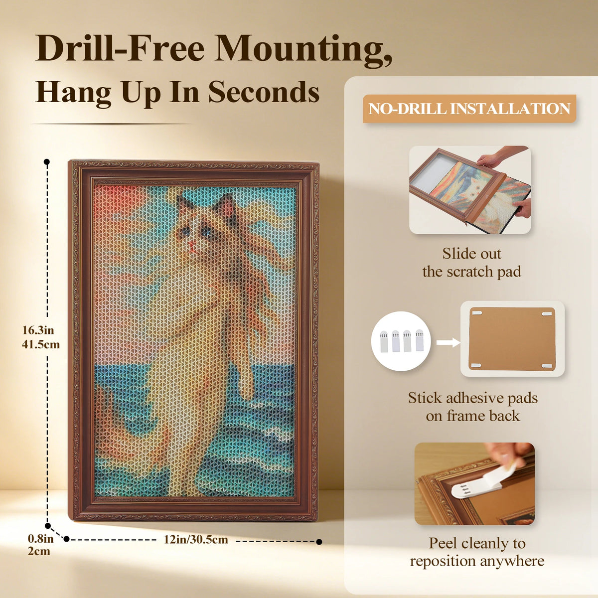 PAWZ Road Cardboard Cat Wall Scratcher With Adhesive Strips