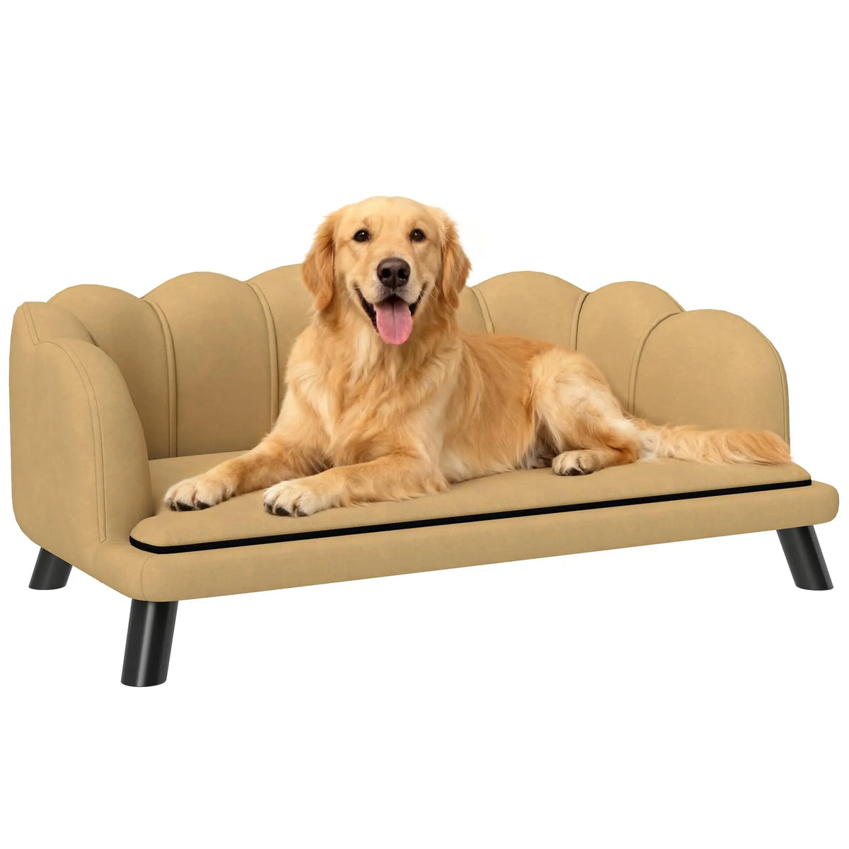 Pearl Back Velvet Dog Sofa With Removable Washable Cushion