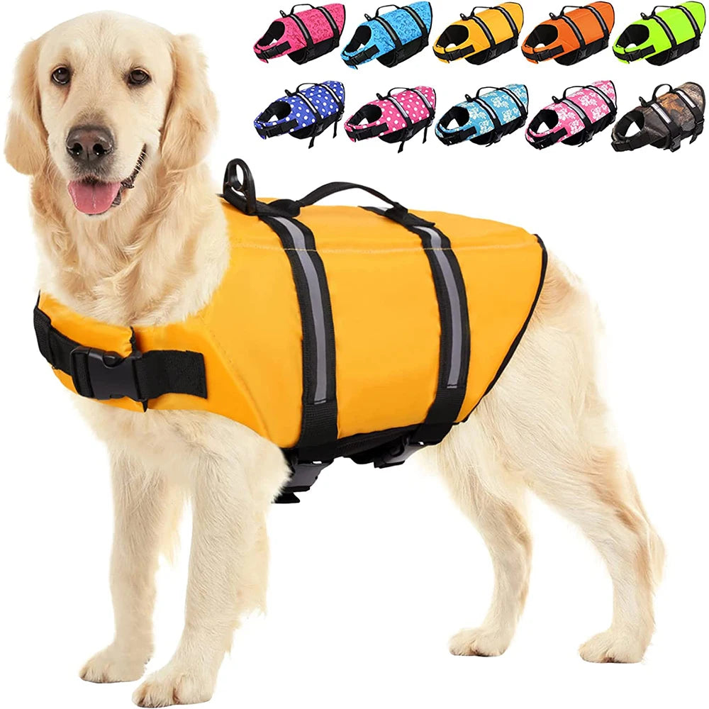 Adjustable Reflective Ripstop Dog Life Jacket For Safe Swimming