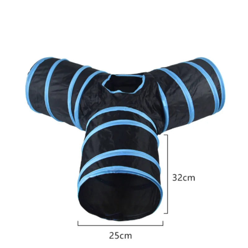 Foldable Cat Tunnel Toy For Interactive Play And Pet Training