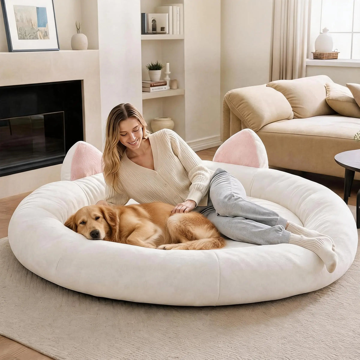 HiMISS Orthopedic Memory Foam Dog Bed With Washable Waterproof Cover