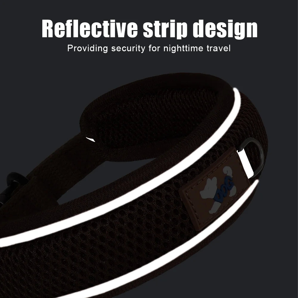 Personalized Breathable Reflective Dog Collar With Free Engraving
