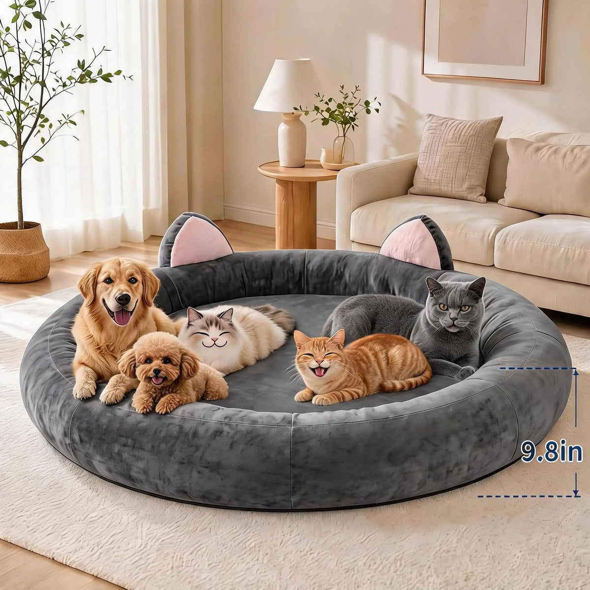 HiMISS Orthopedic Memory Foam Dog Bed With Washable Waterproof Cover