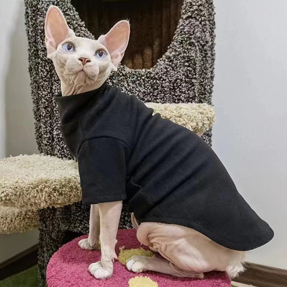 XLeiPet Sphynx Turtleneck Fleece Cat Sweater for Warmth and Comfort