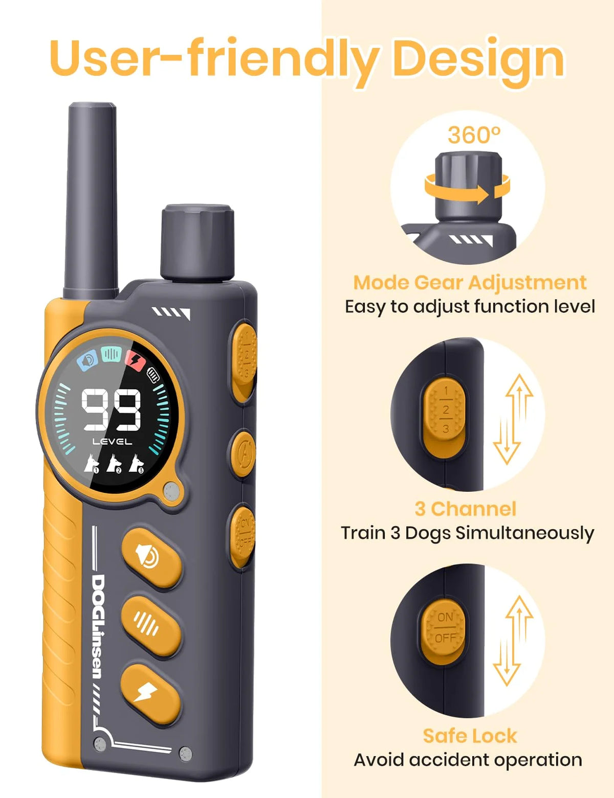PaiPaitek Waterproof Anti Bark Shock Dog Training Collar Remote