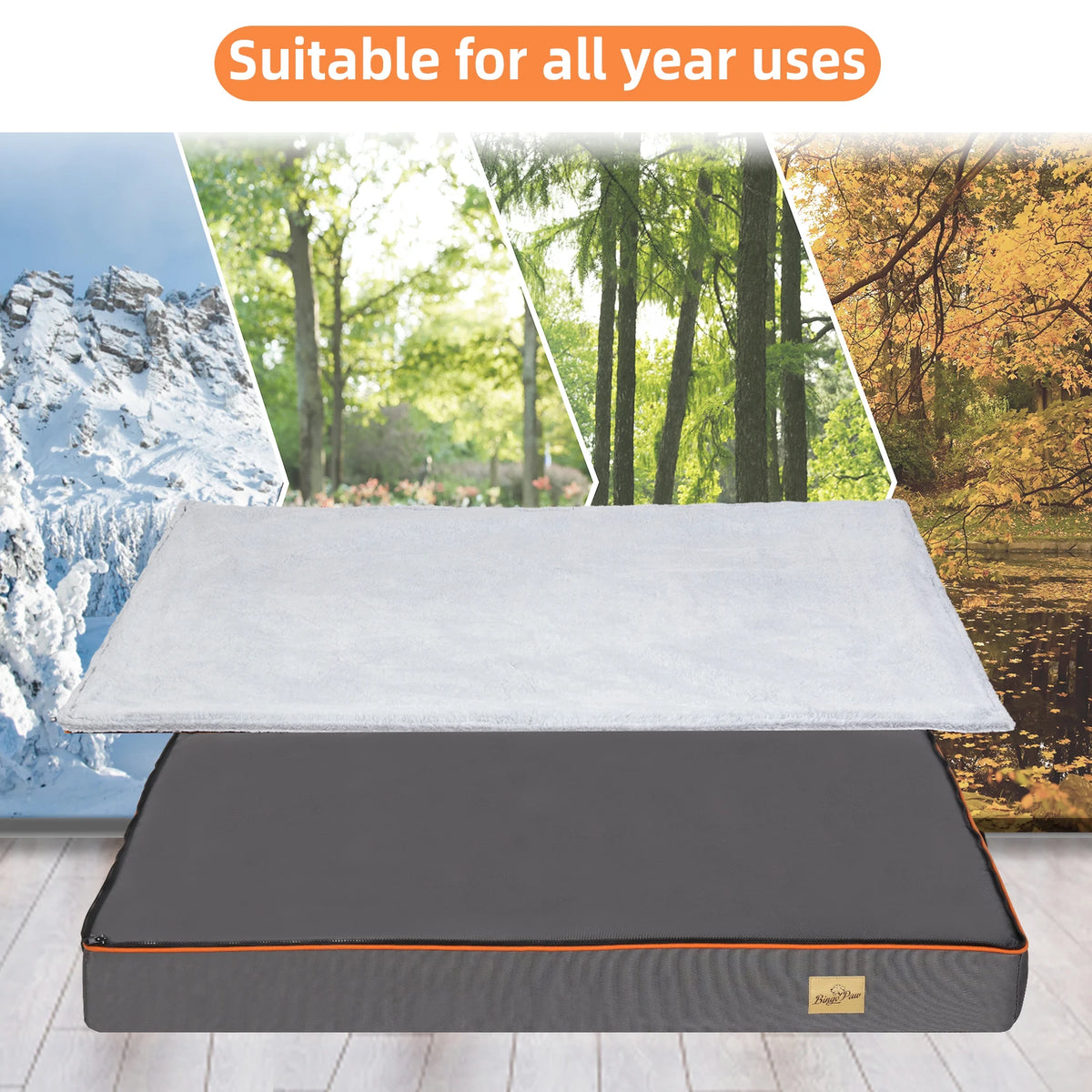 BINGOPAW Orthopedic Dog Bed With Washable Waterproof Removable Cover