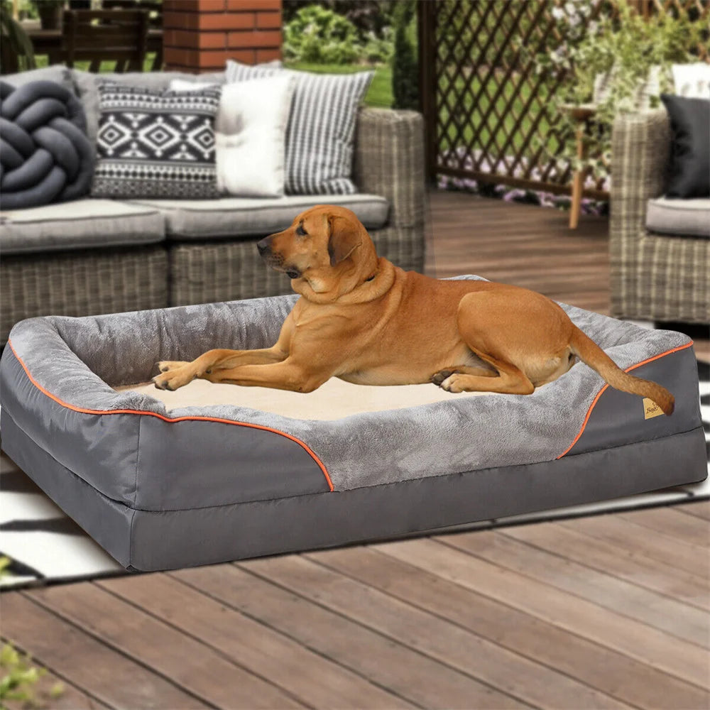 BORWART Orthopedic Memory Foam Dog Bed With Removable Waterproof Cover