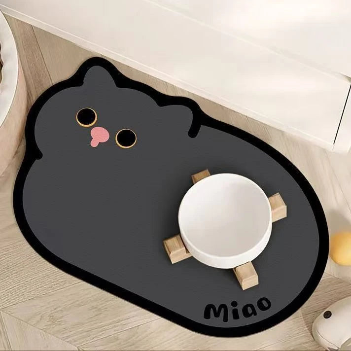 Cat Face Pet Feeding Mat Waterproof Anti Spill Non Slip