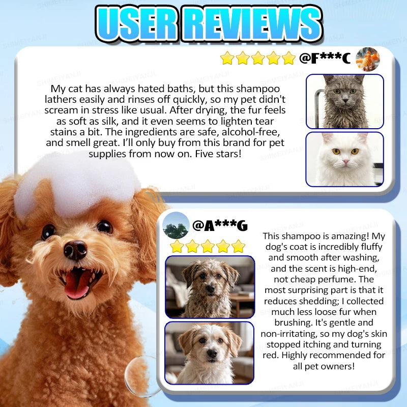 Waterless Dry Shampoo For Cats And Dogs Pet Foaming Cleanser