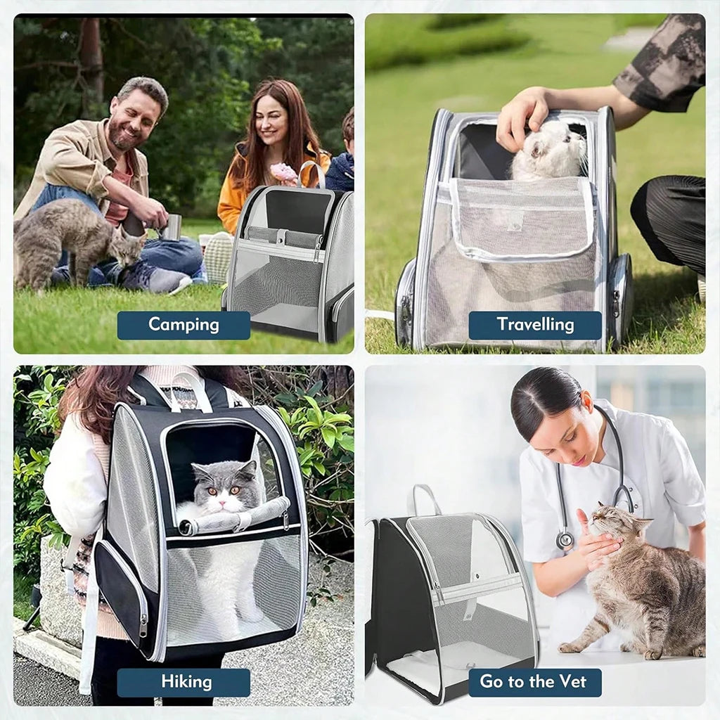 Breathable Mesh Pet Carrier Backpack for Cats and Dogs