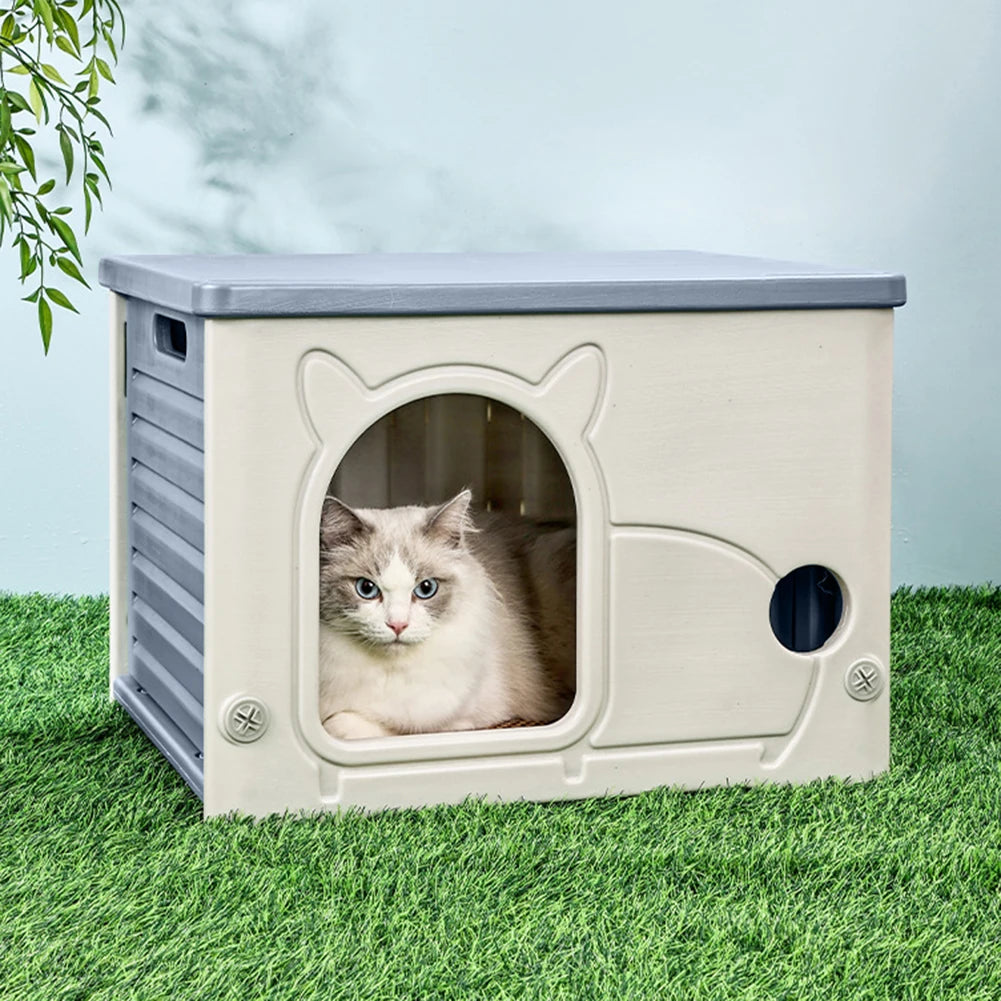 Rainproof Outdoor Cat House And Cozy Shelter For Small Pets