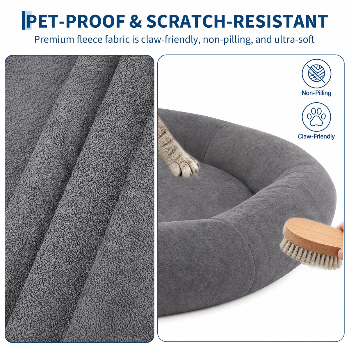 Orthopedic Memory Foam Dog Bed With Supportive Bolsters for Senior Pets