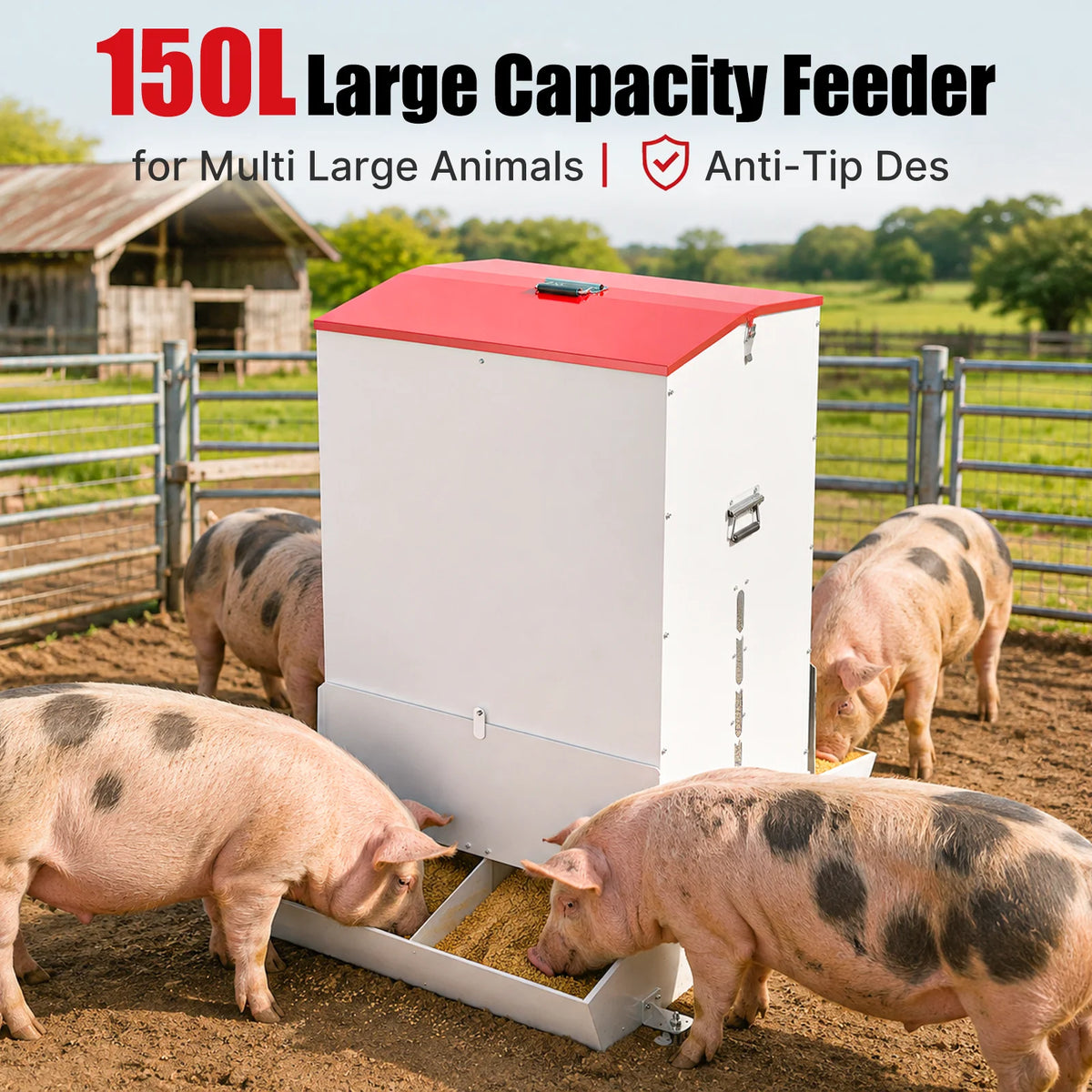 Automatic Lockable Stainless Steel Gravity Feeder for Farm Animals