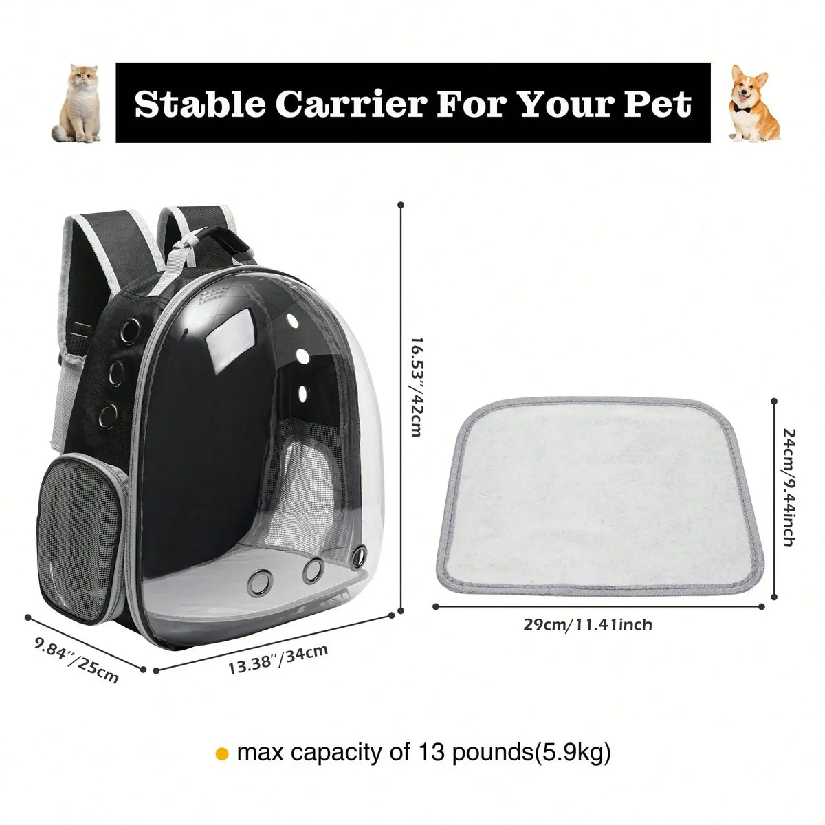 Pet Bubble Backpack for Travel Hiking and Outdoor Adventures
