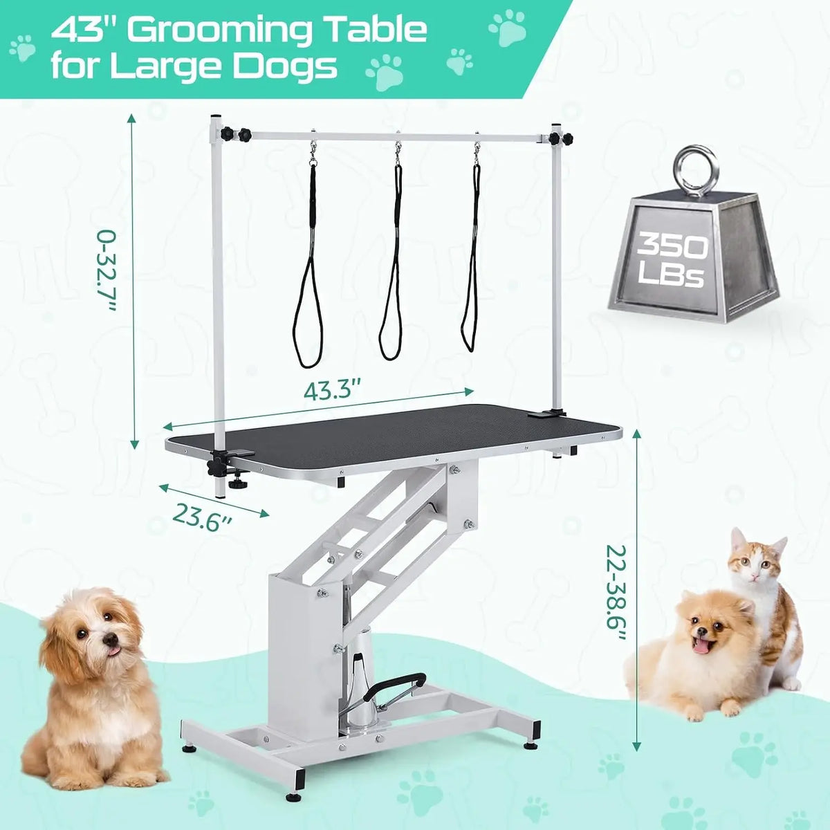 Garvee Electric Adjustable Dog Grooming Table With Heavy Duty Arm