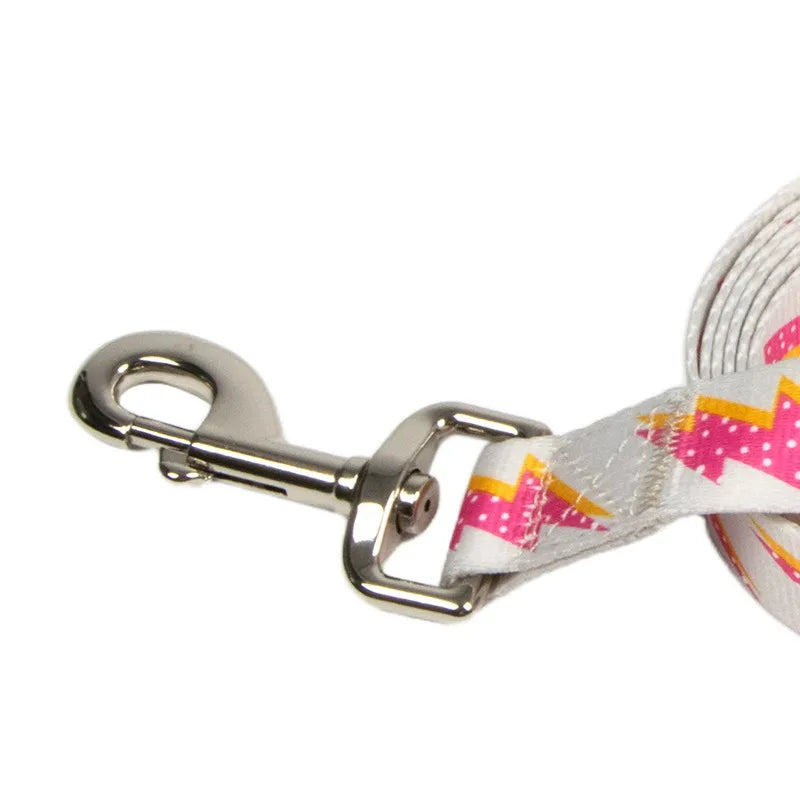 Durable Polyester Lightning Bolt Standard Dog Leash for Daily Walks