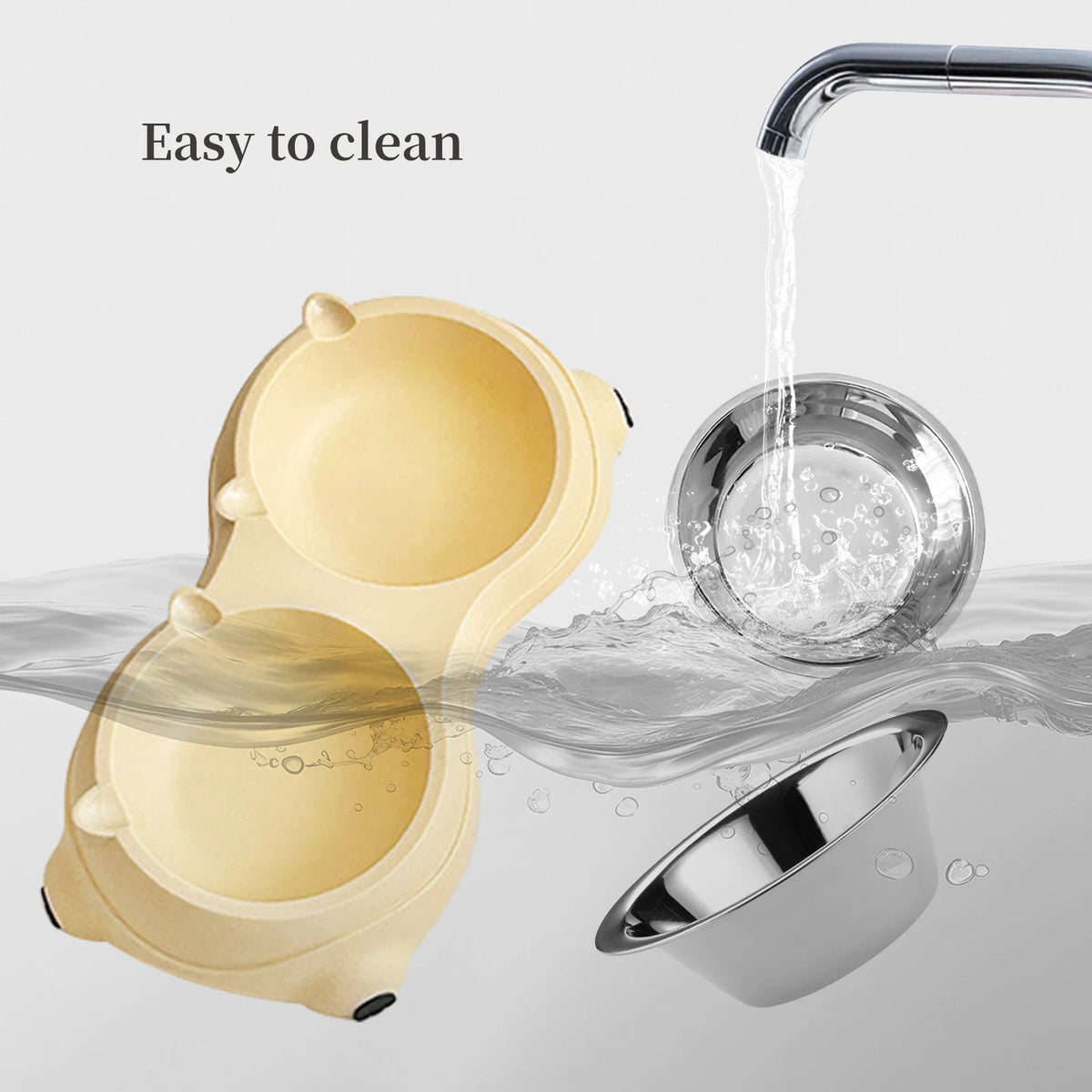 Double Stainless Steel Pet Bowls With Non Slip Base