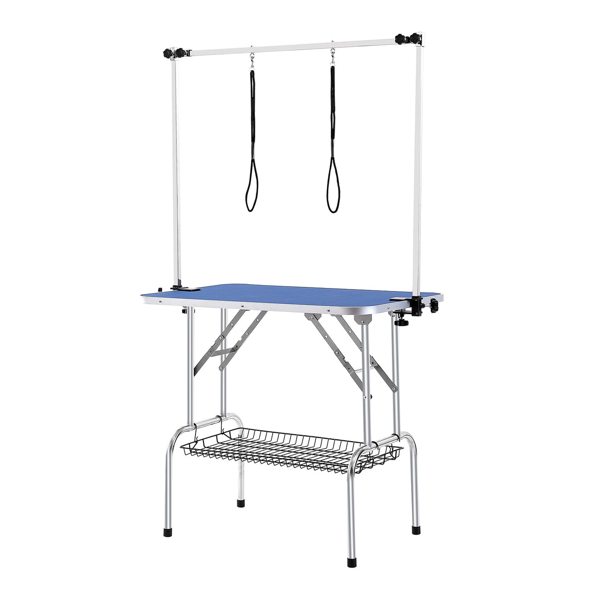 Foldable Metal Pet Grooming Table With Loop And Safety Clamp