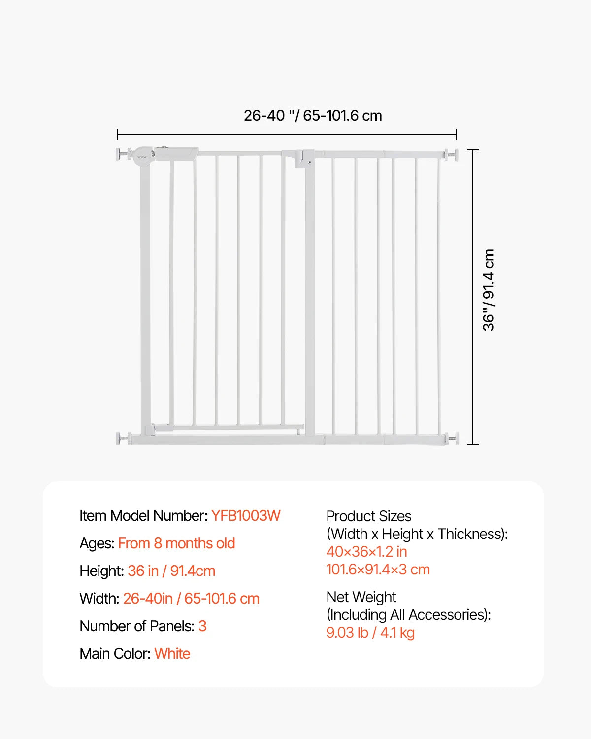 SucceBuy Pressure Mount Baby Dog Gate With Easy Step Walk Through