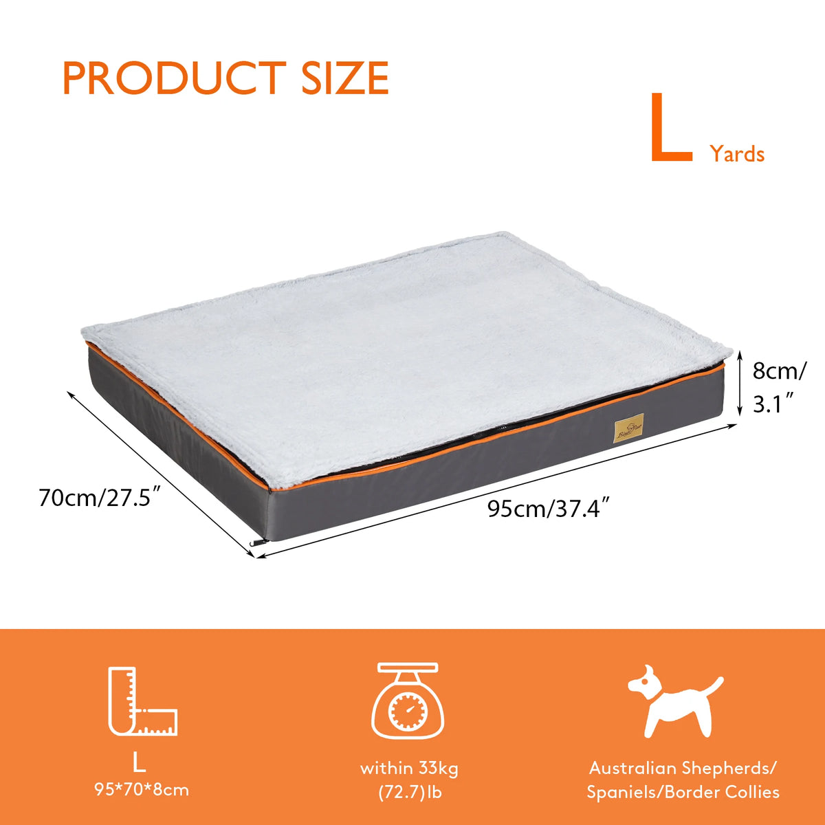BINGOPAW Orthopedic Dog Bed With Washable Waterproof Removable Cover