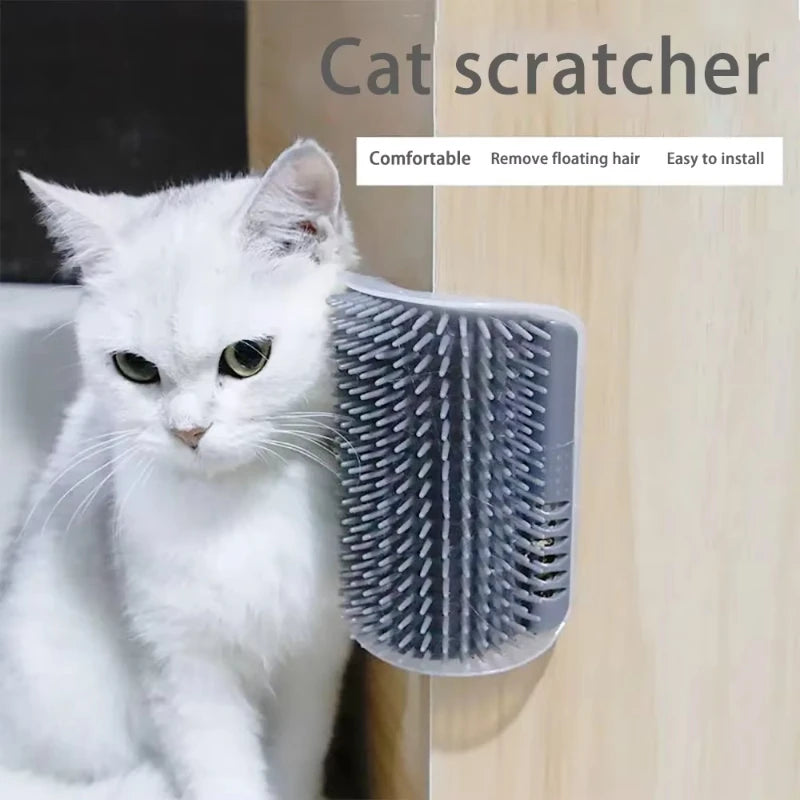 Premium Cat Grooming Comb And Corner Scratching Brush With Catnip