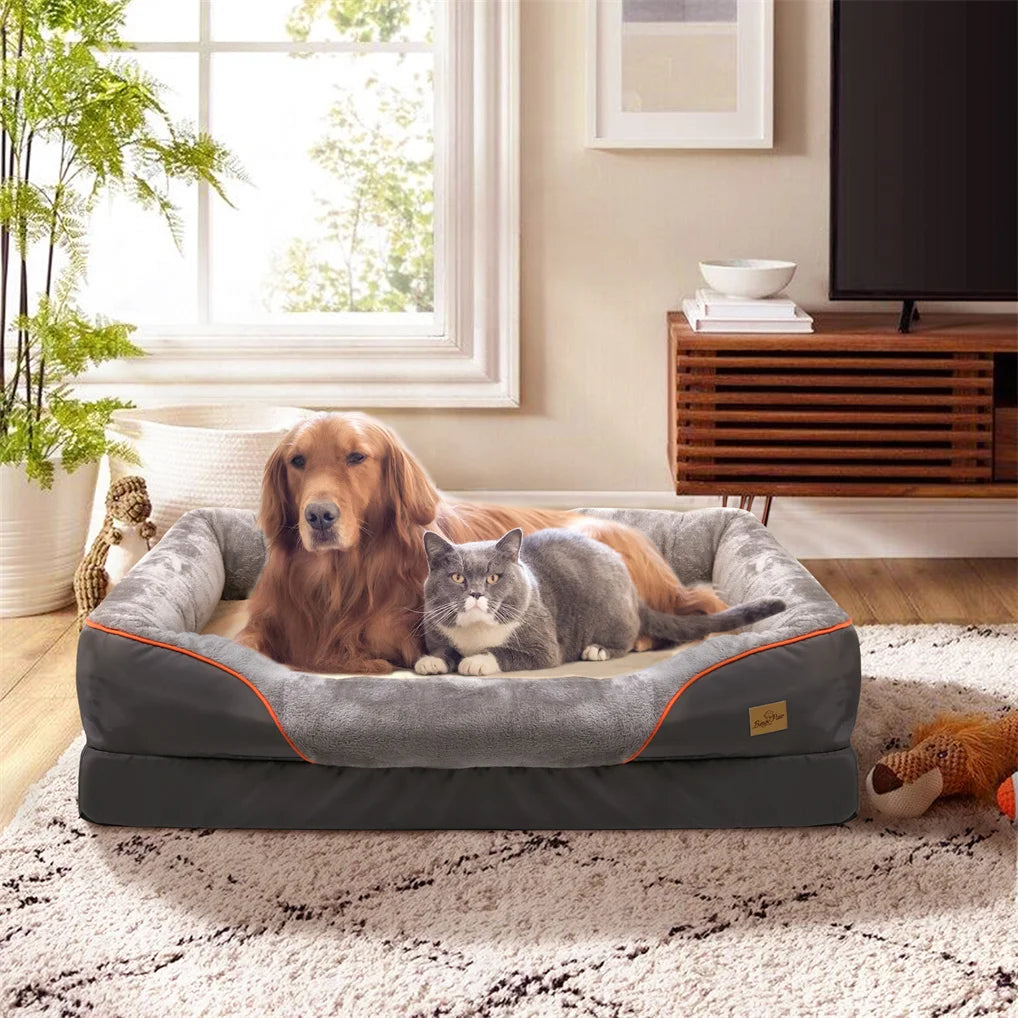 BORWART Orthopedic Memory Foam Dog Bed With Removable Waterproof Cover