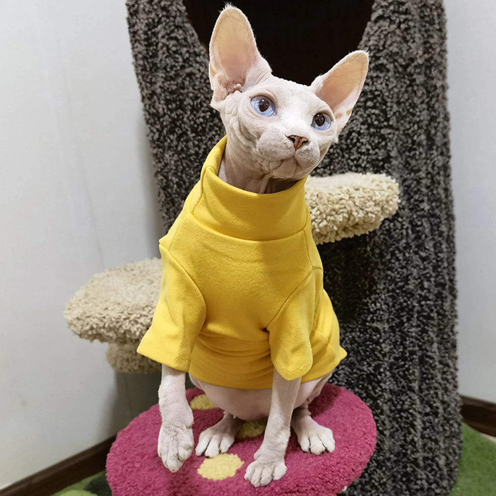 XLeiPet Sphynx Turtleneck Fleece Cat Sweater for Warmth and Comfort