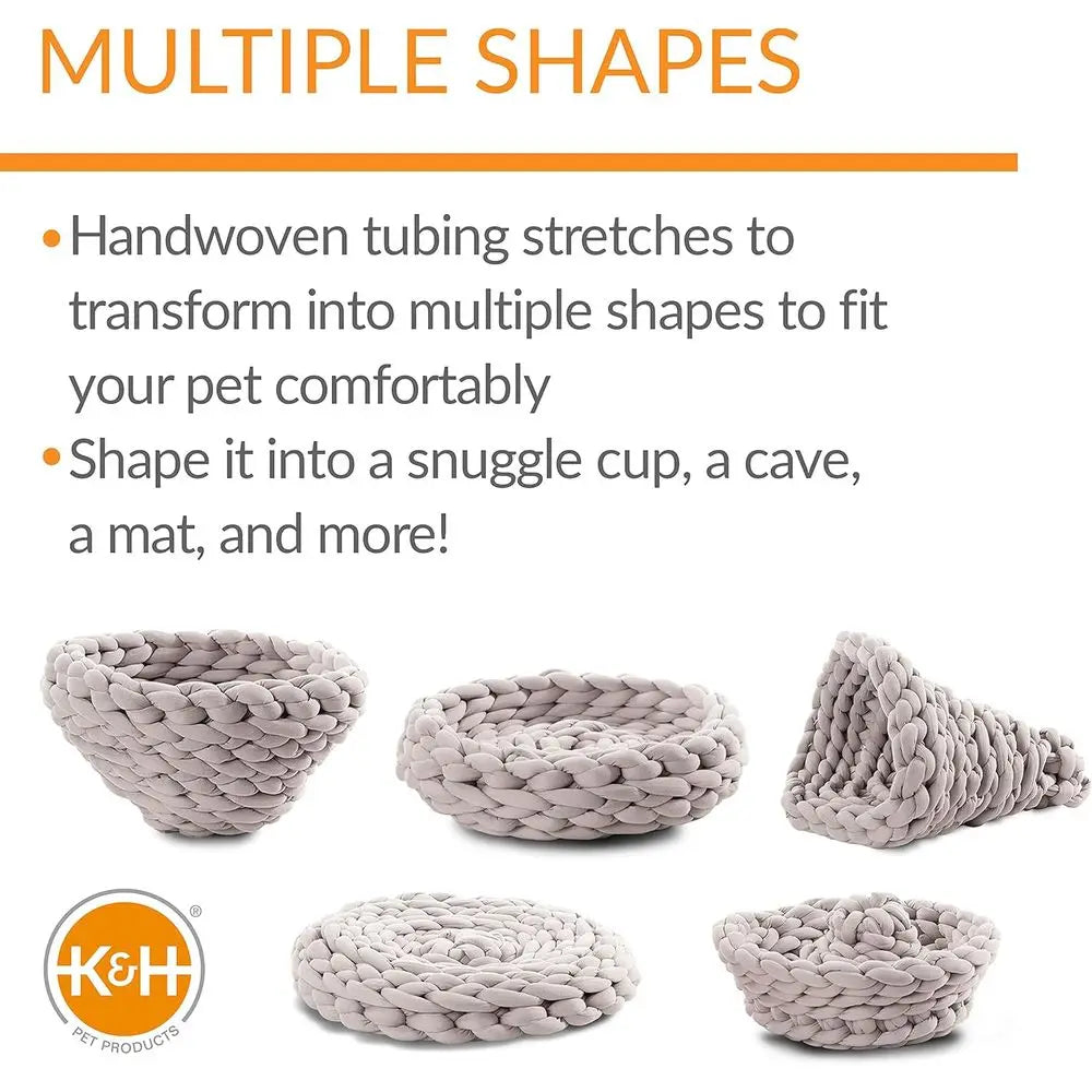 Handwoven Round Knitted Polyester Pet Bed For Cats