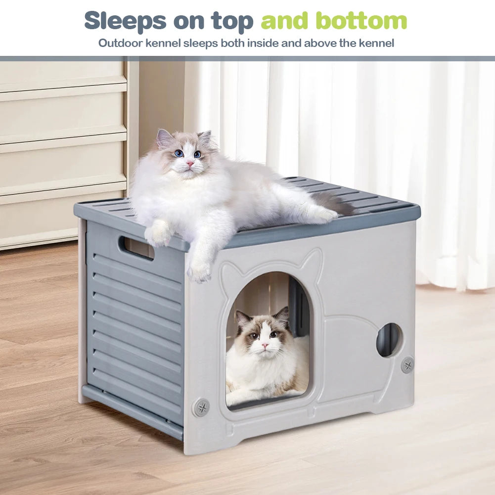 Rainproof Outdoor Cat House And Cozy Shelter For Small Pets