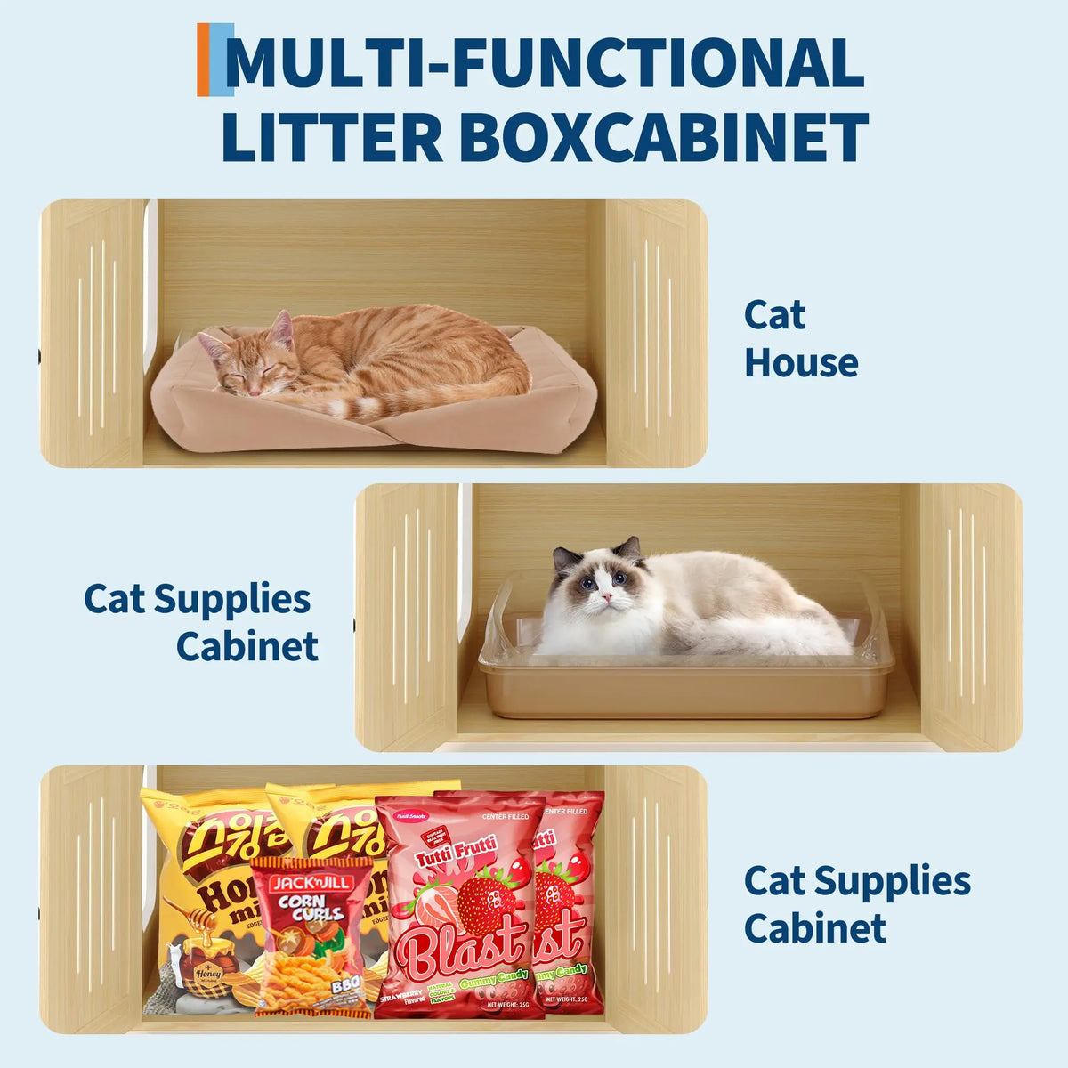 Studyset Multi Level Cat Tree With Hidden Litter Box Enclosure