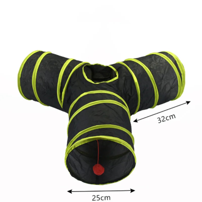 Foldable Cat Tunnel Toy For Interactive Play And Pet Training