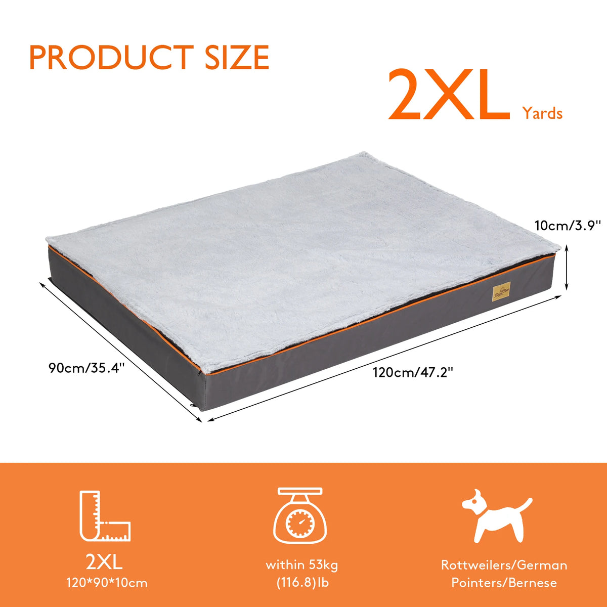 BINGOPAW Orthopedic Dog Bed With Washable Waterproof Removable Cover