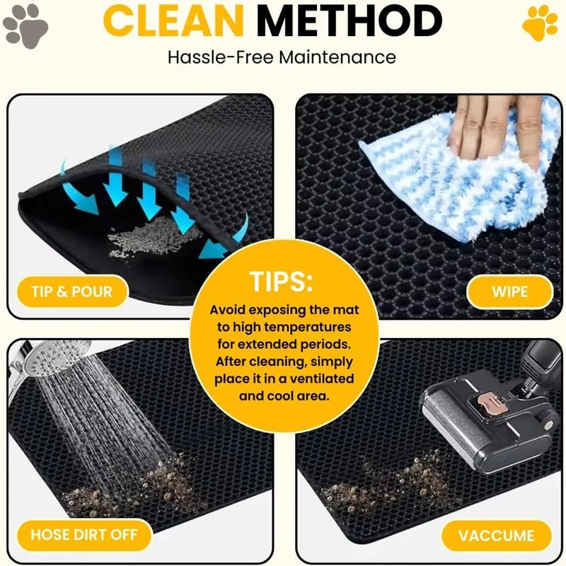Premium Waterproof Cat Litter Mat With Non Slip Double Layer