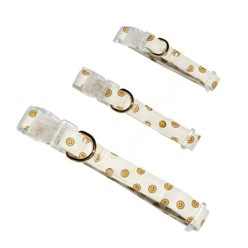 Smiley Face Adjustable Fashion Dog Collar for Pets